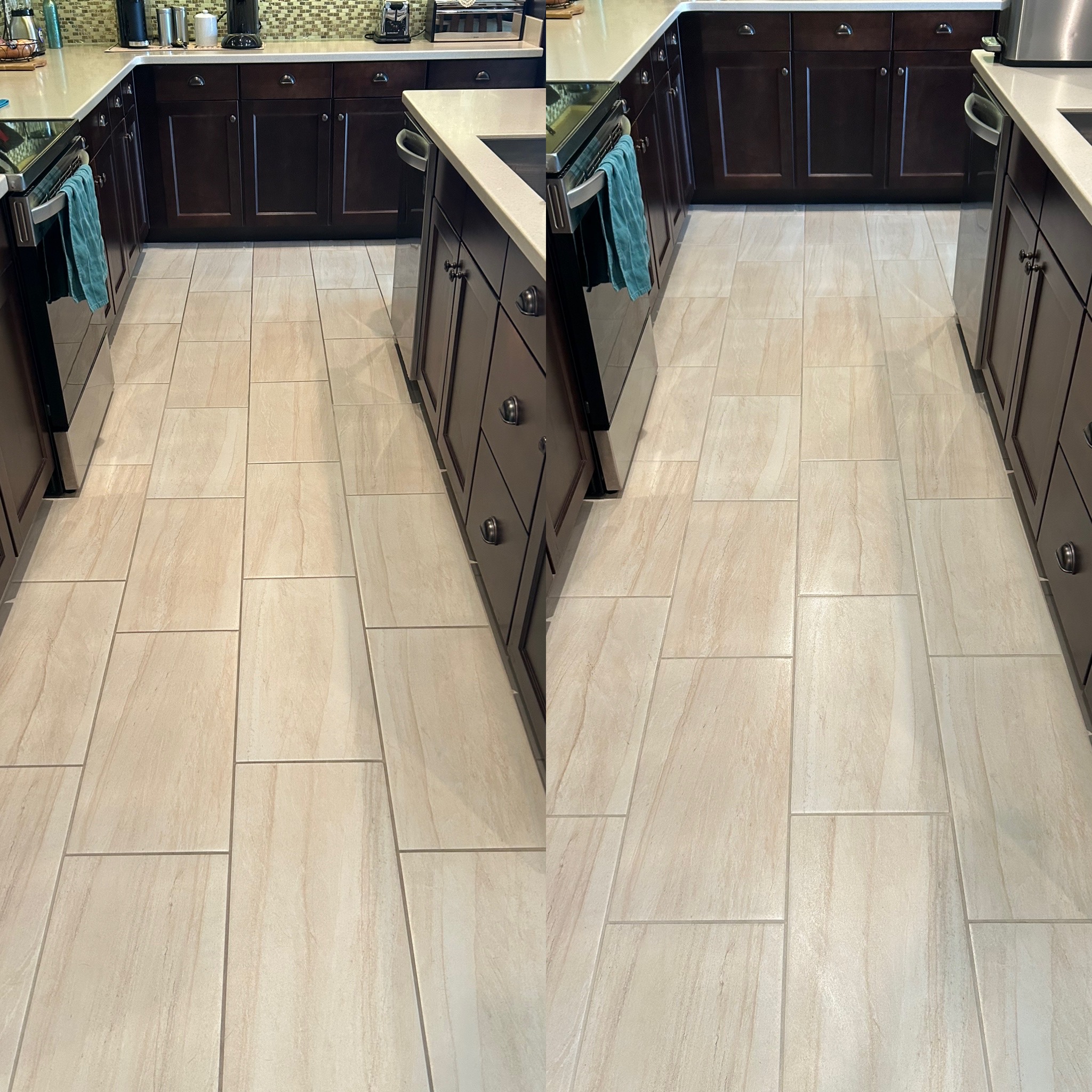 Tile and grout cleaning results completed by LionGuard Floor Care