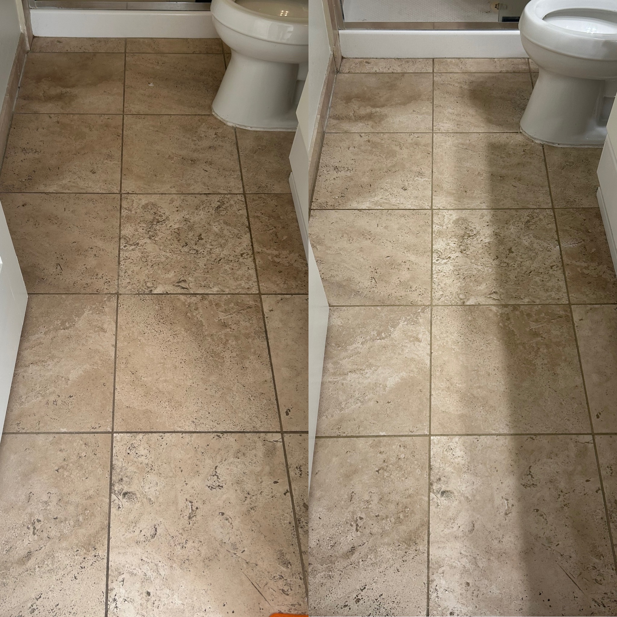 Travertine and natural stone cleaning result completed by LionGuard Floor Care
